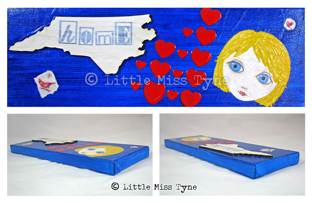 Little Miss Tyne Painting - I Heart North Carolina